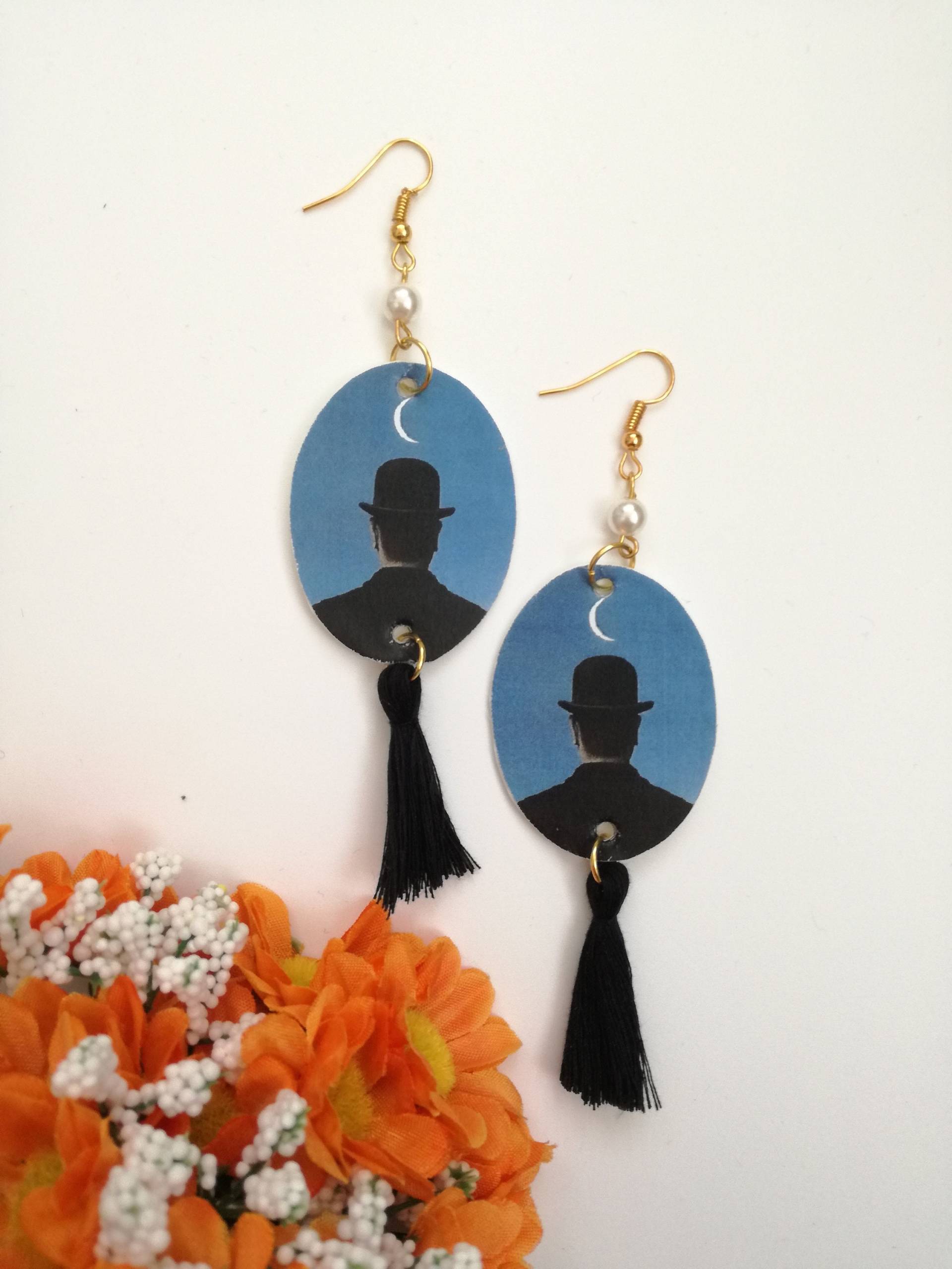 Papier-Weiße Perle Ohrringe Magritte Papier-Weiße Perle Ohrringe Magritte von JolieJoieCreazioni