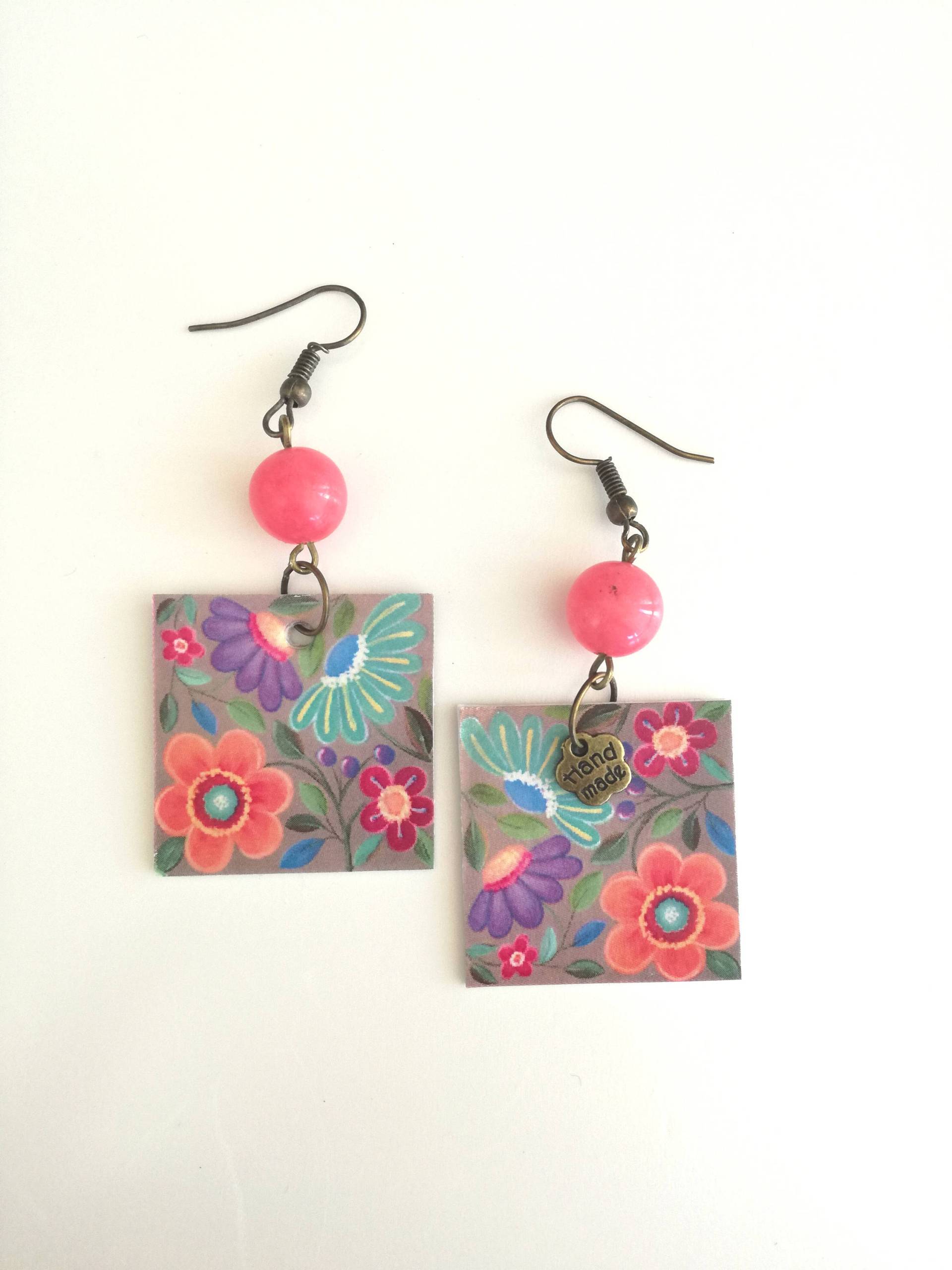 Rosa Jadepapier-Tropfenohrringe Rosa Jadepapier-Tropfenohrringe von JolieJoieCreazioni