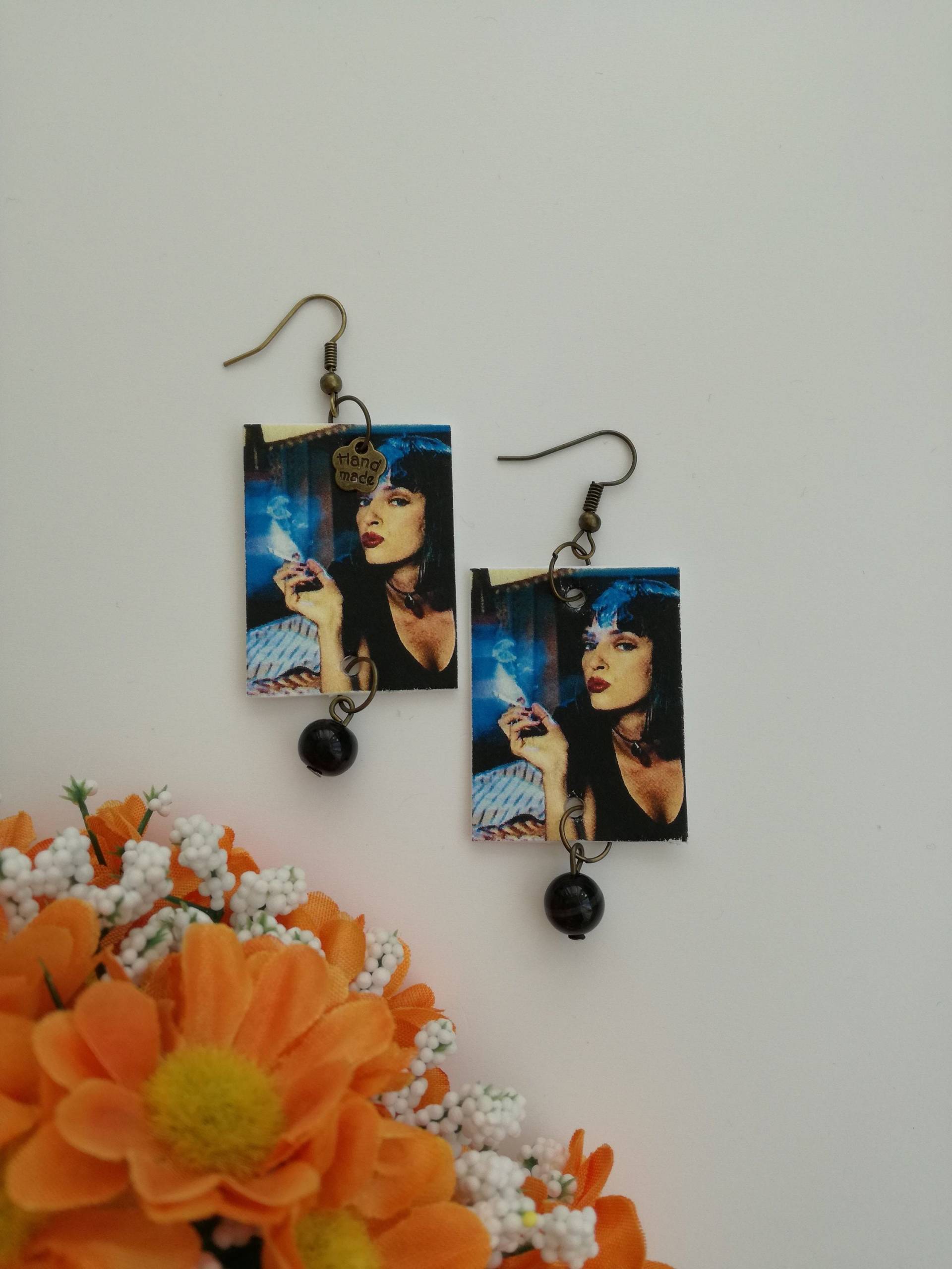 Schwarze Perle Ohrringe Anhänger Papier - Und Zellstoffindustrie Fiktion Schwarze Perle Ohrringe Anhänger Papier - Und Zellstoffindustrie Fiktion von JolieJoieCreazioni