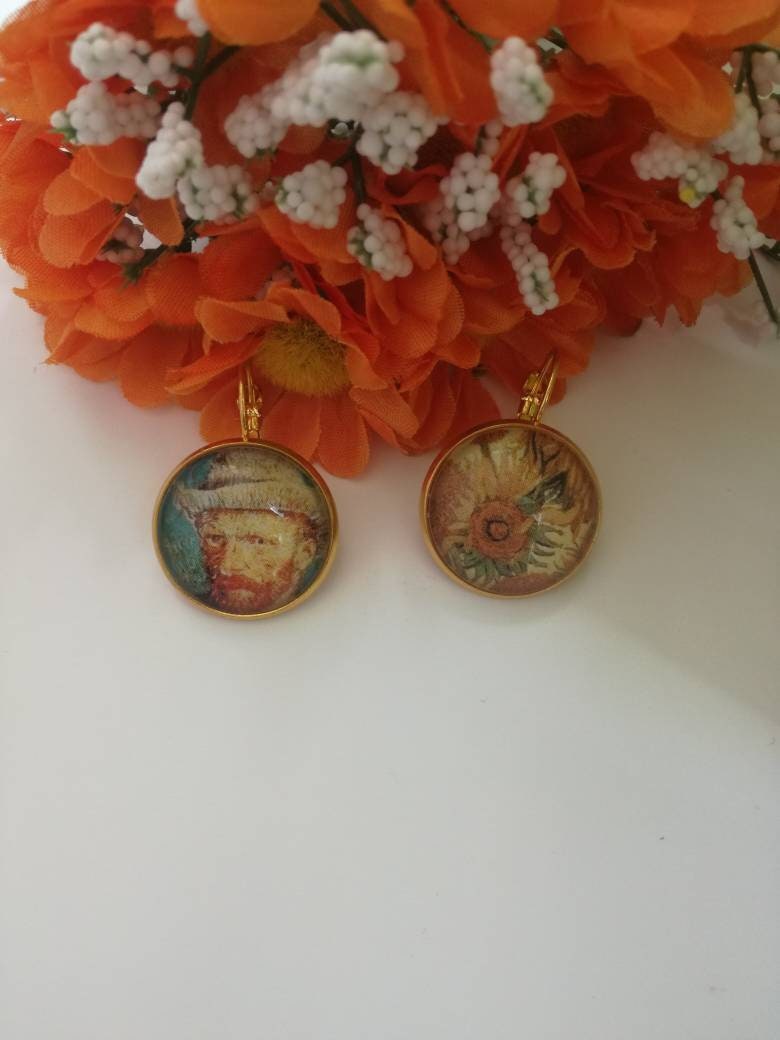 Van Gogh Gold Kamee Anhänger Ohrringe Aus 20 Mm Van Gogh Gold Kamee Anhänger Ohrringe Aus 20 Mm von JolieJoieCreazioni