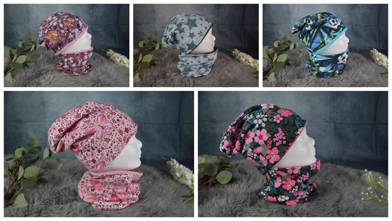 Beanie, Loop Set, Mütze Schal Kindermütze, Kleinkinder Set Gr. 54 von JolieLolaHandmade