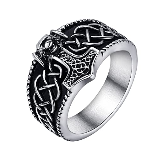 Joliernelle Herren Ring Thors Hammer Edelstahl Nordischer Wikinger Schmuck Größe 62 von Joliernelle