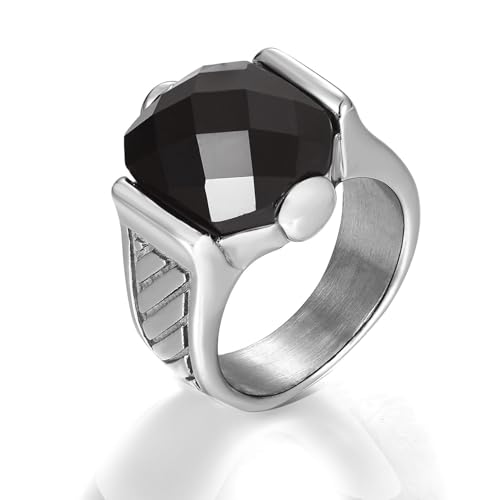 Joliernelle Steinringe für Männer Edelstahl schwarzer Zirkonia Signet Ring Größe 67 Joliernelle Steinringe für Männer Edelstahl schwarzer Zirkonia Signet Ring Größe 67 von Joliernelle