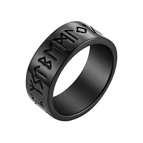 Wikinger Runen Ringe Herren Silber Edelstahl einfach Bandring für Männer Größe 67 von Joliernelle