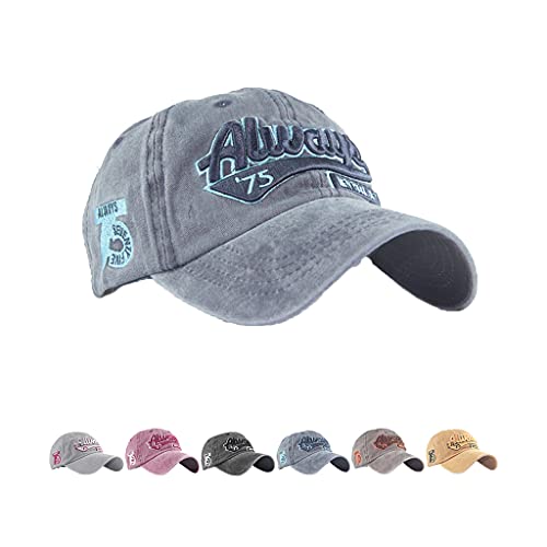 Joligiao Baseball Cap Herren Damen Washed Baseballmütze Sport Kappe Verstellbar Snapback Retro Mütze Caps Kappe Baseballkappe Einfarbige Basecap Sommer Trucker Hut Outdoor Freizeit von Joligiao