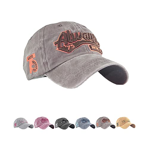 Joligiao Baseball Cap Herren Damen Washed Baseballmütze Sport Kappe Verstellbar Snapback Retro Mütze Caps Kappe Baseballkappe Einfarbige Basecap Sommer Trucker Hut Outdoor Freizeit von Joligiao
