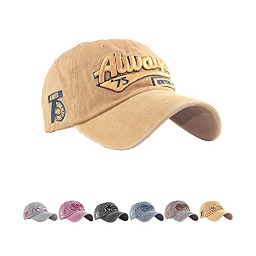 Joligiao Baseball Cap Herren Damen Washed Baseballmütze Sport Kappe Verstellbar Snapback Retro Mütze Caps Kappe Baseballkappe Einfarbige Basecap Sommer Trucker Hut Outdoor Freizeit von Joligiao