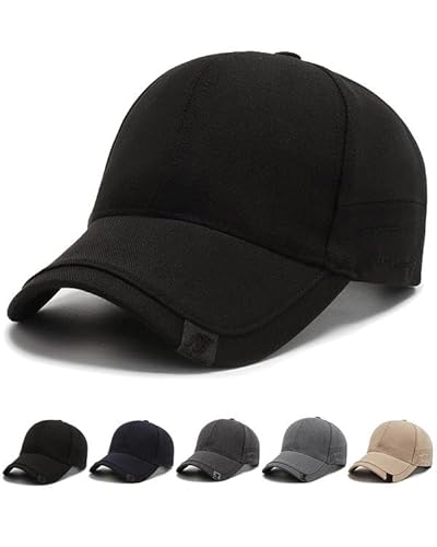 Joligiao Basecap Herren Baseballkappe für Herren und Damen Unisex Cap Einstellbare Pure Colour Outdoor Baseball Cap Sport Cool Mode Baseballmütze Modischste Cotton Cap Schwarz Einheitsgröße von Joligiao
