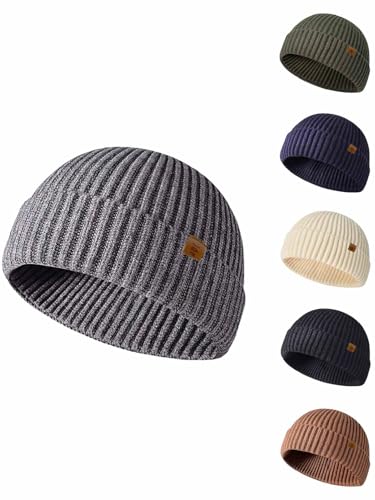 Joligiao Beanie Mütze Herren Winter Unisex Warme Wintermütze Elastisch Strickmütze Weich Fisherman Beanie Retro Klassische Wollmütze Thermo Hat Damen und Herren Winddichte Atmungsaktivem Modern Mütze von Joligiao