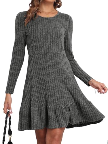 Joligiao Damen Winter Langarm Kleid Sexy Herbstkleid Daily Freizeitkleid Partykleid Elegant Midikleid Knit Bodycon Dress Strickkleid A-Line Swing Knielang Party Kleid Tiefes Grau M Joligiao Damen Winter Langarm Kleid Sexy Herbstkleid Daily Freizeitkleid Partykleid Elegant Midikleid Knit Bodycon Dress Strickkleid A-Line Swing Knielang Party Kleid Tiefes Grau M von Joligiao