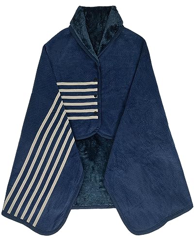 Joligiao Damen Winter Umhang Flanell Cape Strickjacken,Warm Schal mit Knöpfen für beide Seiten,Decken Poncho for Damen/Herren Im Büro/Haus/Auto von Joligiao