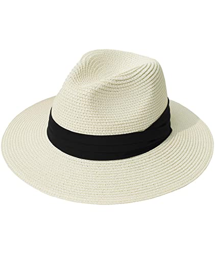Joligiao Panama Hut Breiter StrohhüTe Sommerhut Krempe Stroh Herren Damen Mit Groß Sonnen Shade Sommer Fedora Strohhut Uv Sonnenhut UPF 50+,Weiß Joligiao Panama Hut Breiter StrohhüTe Sommerhut Krempe Stroh Herren Damen Mit Groß Sonnen Shade Sommer Fedora Strohhut Uv Sonnenhut UPF 50+,Weiß von Joligiao