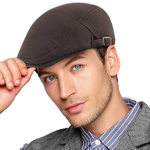 Joligiao Schiebermütze Herren Barett Cap Herbst Winter Tweed Mützen Barett Hut Verstellbar Baumwolle Flache Kappe Vintage Freizeit Klassische Barett Driving Hüte B-Braun Einheitsgröße Joligiao Schiebermütze Herren Barett Cap Herbst Winter Tweed Mützen Barett Hut Verstellbar Baumwolle Flache Kappe Vintage Freizeit Klassische Barett Driving Hüte B-Braun Einheitsgröße von Joligiao