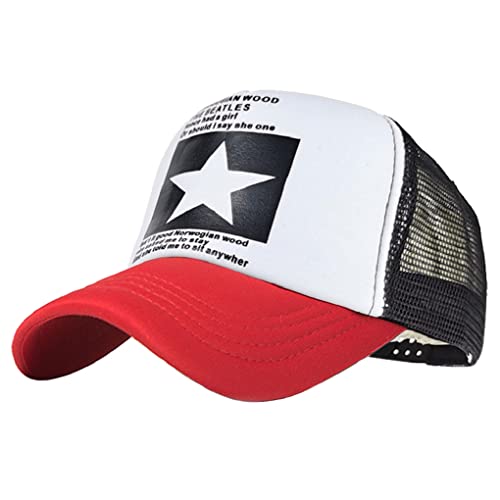 Joligiao Trucker Cap Basecap Baseballcap Meshcap Unisex Damen Herren Sport Baseball Mütze Cap Stylische Schirmmütze Verstellbar mit Baumwolle,Rot Joligiao Trucker Cap Basecap Baseballcap Meshcap Unisex Damen Herren Sport Baseball Mütze Cap Stylische Schirmmütze Verstellbar mit Baumwolle,Rot von Joligiao