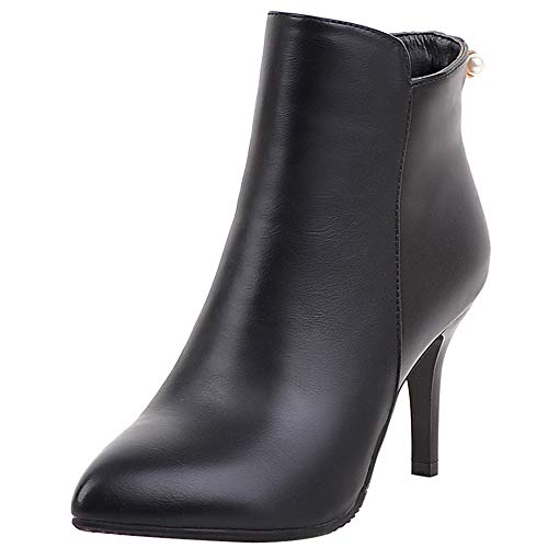 Joliss Damen Abend Stiefeletten Damen Stiletto Kleid Stiefeletten Damen Reißverschluss Stiefeletten Damen Pointed Toe Stiefeletten Damen Elegant Herbst Stiefeletten Schwarz Gr 40.5 EU/42Cn von Joliss