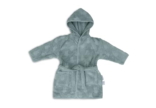 Jollein Bademantel Kinder 1-2 Jahre - Miffy Jacquard, Sea Green - 100% Baumwolle - Frottee - OEKO-TEX-Zertifziert - Mit Kapuze - Bademantel für Mädchen und Jungen von Jollein