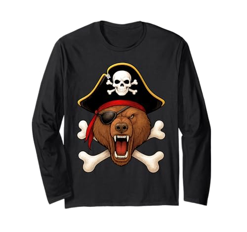 Bär, Pirat, Jolly Roger, Flagge, Halloween, Jungen, Mädchen, Kinder Langarmshirt Bär, Pirat, Jolly Roger, Flagge, Halloween, Jungen, Mädchen, Kinder Langarmshirt von Jolly Roger Bear Pirate Halloween