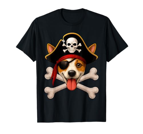 Hund Pirat Jolly Roger Flagge Halloween Jungen Mädchen Kinder T-Shirt von Jolly Roger Dog Pirate Halloween