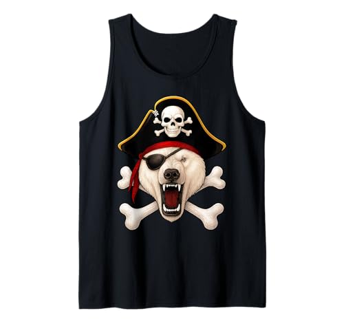Eisbär Pirat Jolly Roger Flagge Halloween Jungen Mädchen Kinder Tank Top von Jolly Roger Polar Bear Pirate Halloween