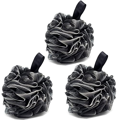 3 Pack Bad Dusche Sponge JollyJelly Mesh Bad Luffa Doppel Mesh Körper Scrubber Pinsel für Frauen Männer Peeling Haut Sauber Beruhigen Haut (60g/PCS) von JollyJelly