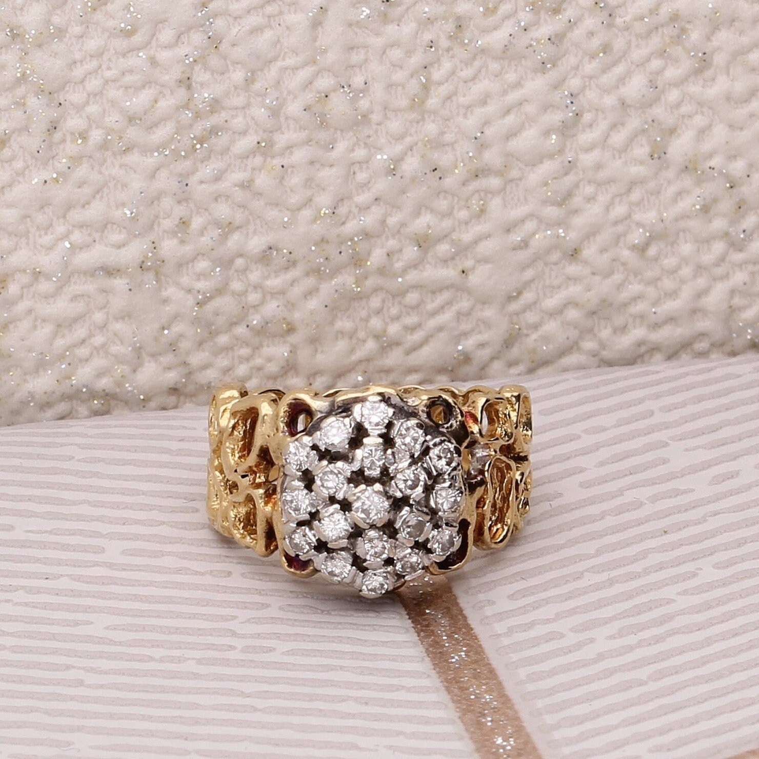 0.50Ct Diamant 18Carat Gelbgold & Platin Fancy Cluster Ring, Mode Ring von JollysJewellers