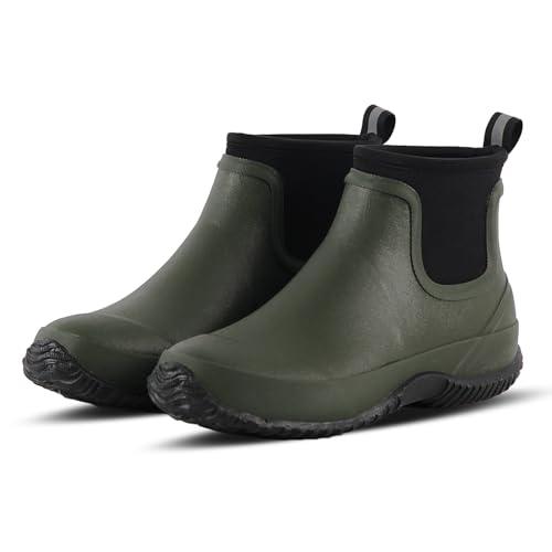 Jollywalk Regenstiefel für Herren, wasserdicht, Gummi, Gartenstiefel für Herren, Outdoor-Arbeit, Knöchelschuhe, rutschfeste kurze Schlammstiefel für Jagd, Angeln, Grün , 44.5 EU Jollywalk Regenstiefel für Herren, wasserdicht, Gummi, Gartenstiefel für Herren, Outdoor-Arbeit, Knöchelschuhe, rutschfeste kurze Schlammstiefel für Jagd, Angeln, Grün , 44.5 EU von Jollywalk