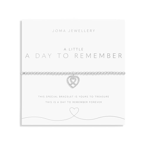 Joma Jewellery A LITTLE A DAY TO REMEMBER versilbertes Armband in 17,5 cm Stretch, Einheitsgröße, Silber-Nickel-Seide, One Size Fits All, Silber-Nickel-Seide von Joma Jewellery