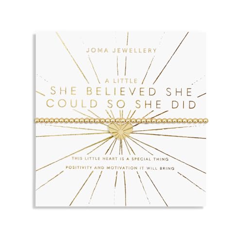 Joma Jewellery Stretch-Armband mit Aufschrift "A Little She Believe She Could So She Did", vergoldet, 17,5 cm von Joma Jewellery