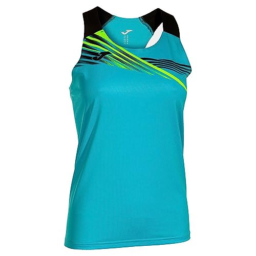 Joma Damen Elite X Tank Top T-Shirt, Fluor Türkis/Schwarz, X-Large von Joma