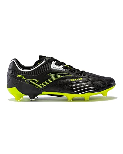 Joma Fußballschuhe für Herren mit festem Boden, Schwarz-fluoreszierendes Gelb, 43 EU von Joma