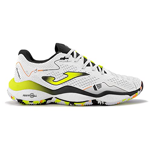 Joma Herren Serie Smash Sneaker, Weiß/fluoreszierend gelb, 45 EU Weit von Joma