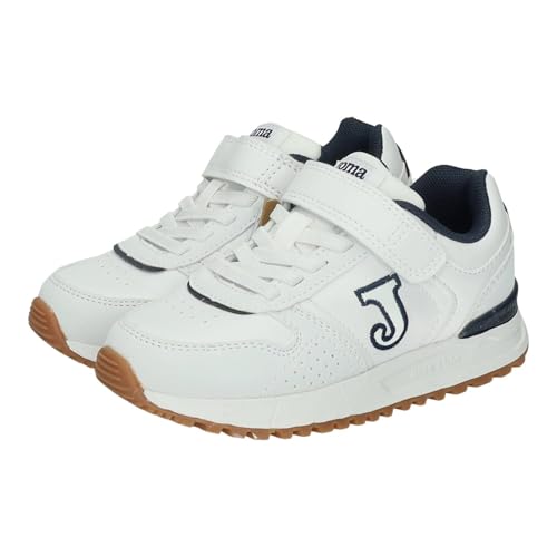 Joma JTORW2502V Weiße Sportschuhe für Kinder, Joma mit selbstklebendem Textilband und rutschfester Gummisohle, für Kinder, Weiß Blau, 29 EU Joma JTORW2502V Weiße Sportschuhe für Kinder, Joma mit selbstklebendem Textilband und rutschfester Gummisohle, für Kinder, Weiß Blau, 29 EU von Joma
