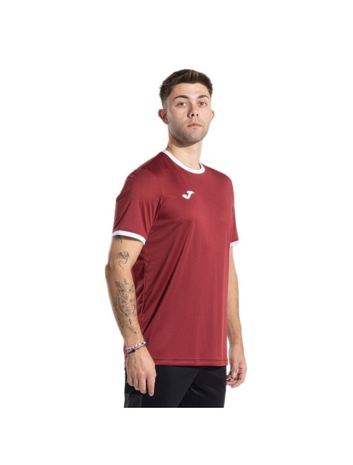 Joma T-Shirt Combi Premium (100% Polyester, atmungsaktiv) bordeauxrot/weiss Herren von Joma