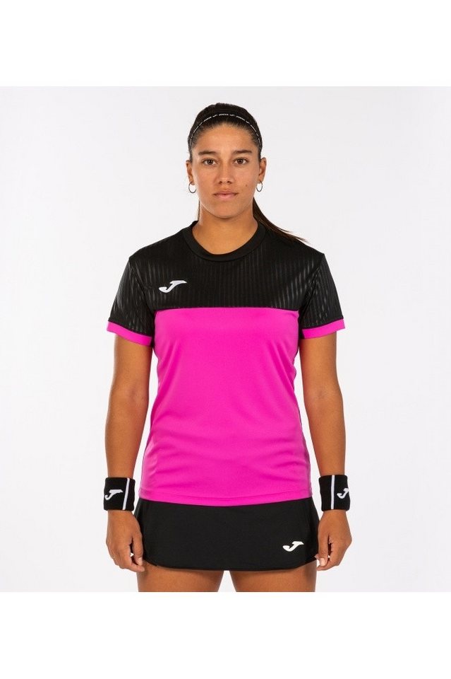 Joma Tennisshirt Montreal (100% Polyester) rosa/schwarz Damen von Joma
