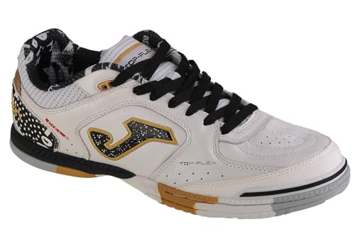 Joma Top Flex 2432 IN TOPS2432IN, Herren, Hallenschuhe, White/Black/Gold, 46 EU von Joma