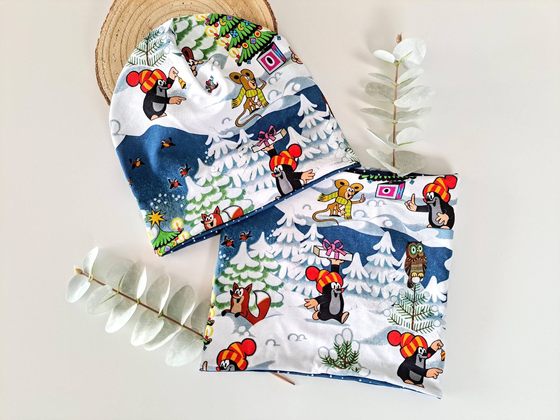 Beanie, Mütze, Loopschal, Der Kleine Maulwurf, Winter, Weihnachten von JomaLuna