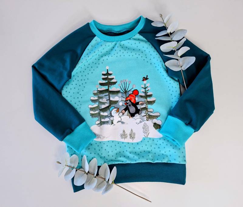 Raglanshirt, Kuschelpullover, Langarmshirt, Pullover, Der Kleine Maulwurf, Winter von JomaLuna