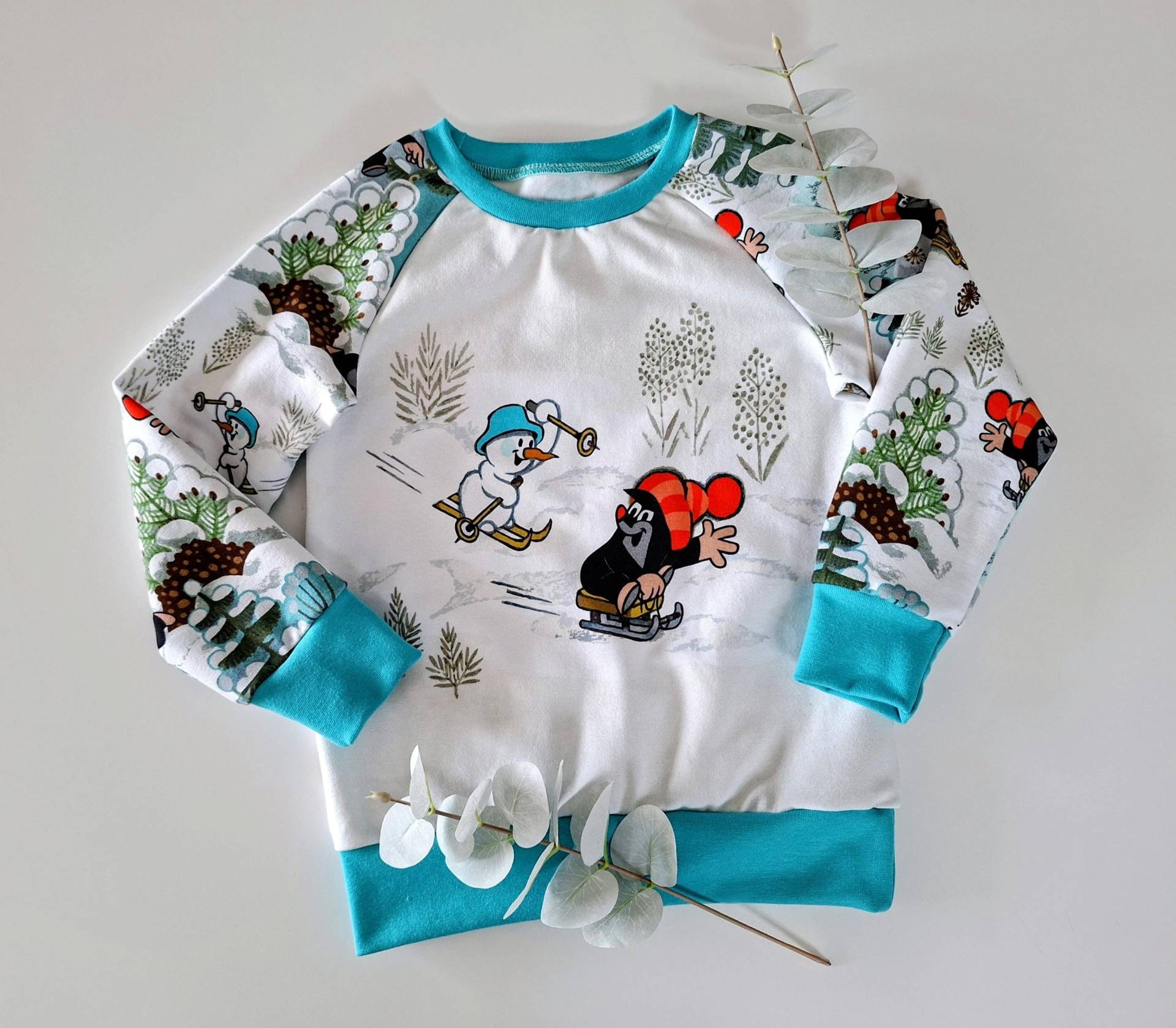 Raglanshirt, Kuschelpullover, Langarmshirt, Pullover, Der Kleine Maulwurf, Winter von JomaLuna