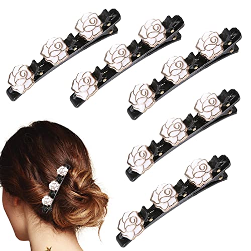 Geflochtene Haarspangen Strass Haarspangen Kristall Haarspangen Party Haarspangen mit Strass Blumen Blumenformen Haarnadel Entenschnabelzange Universal für Frauen von Jomewory