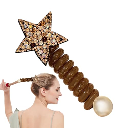 Jomewory Haarbänder für Telefonkordel | Strass Spiral Hair Ties Telefonkordel - Wiederverwendbare Telefonkordel Spirale Gerade Haarclips für Mädchen Geschenk von Jomewory