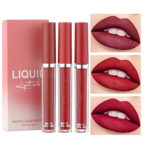 Lipgloss Geschenkset für Frauen | Matter Lippenstift Feuchtigkeitsspendender Lipgloss | Lippenstift-Geschenkset mit schmutzabweisenden Lippenstiften, wasserfest, langanhaltend Jomewory von Jomewory