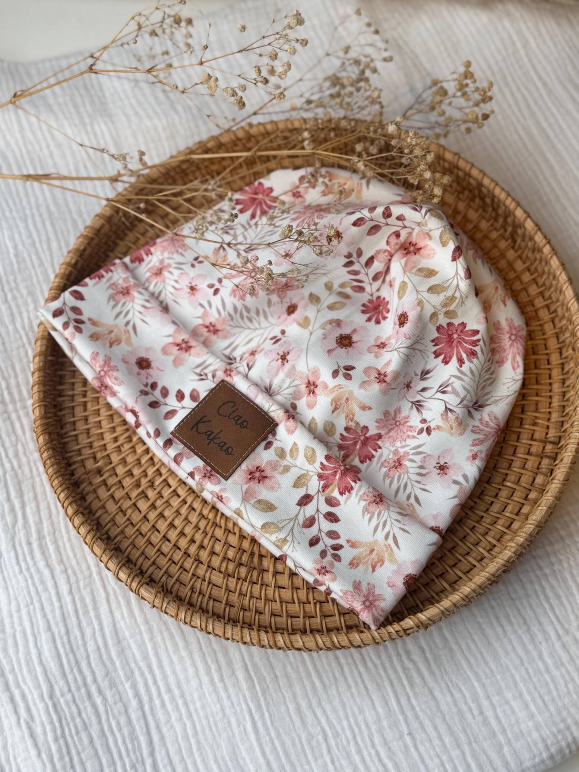 Ab 16, 00 Euro Beanie Mütze Single Jersey Baumwolle Muster Print Gr. 36-59 Handmade Herbst Winter Kombi Mit Oder Ohne Label von JomisaDesignShop