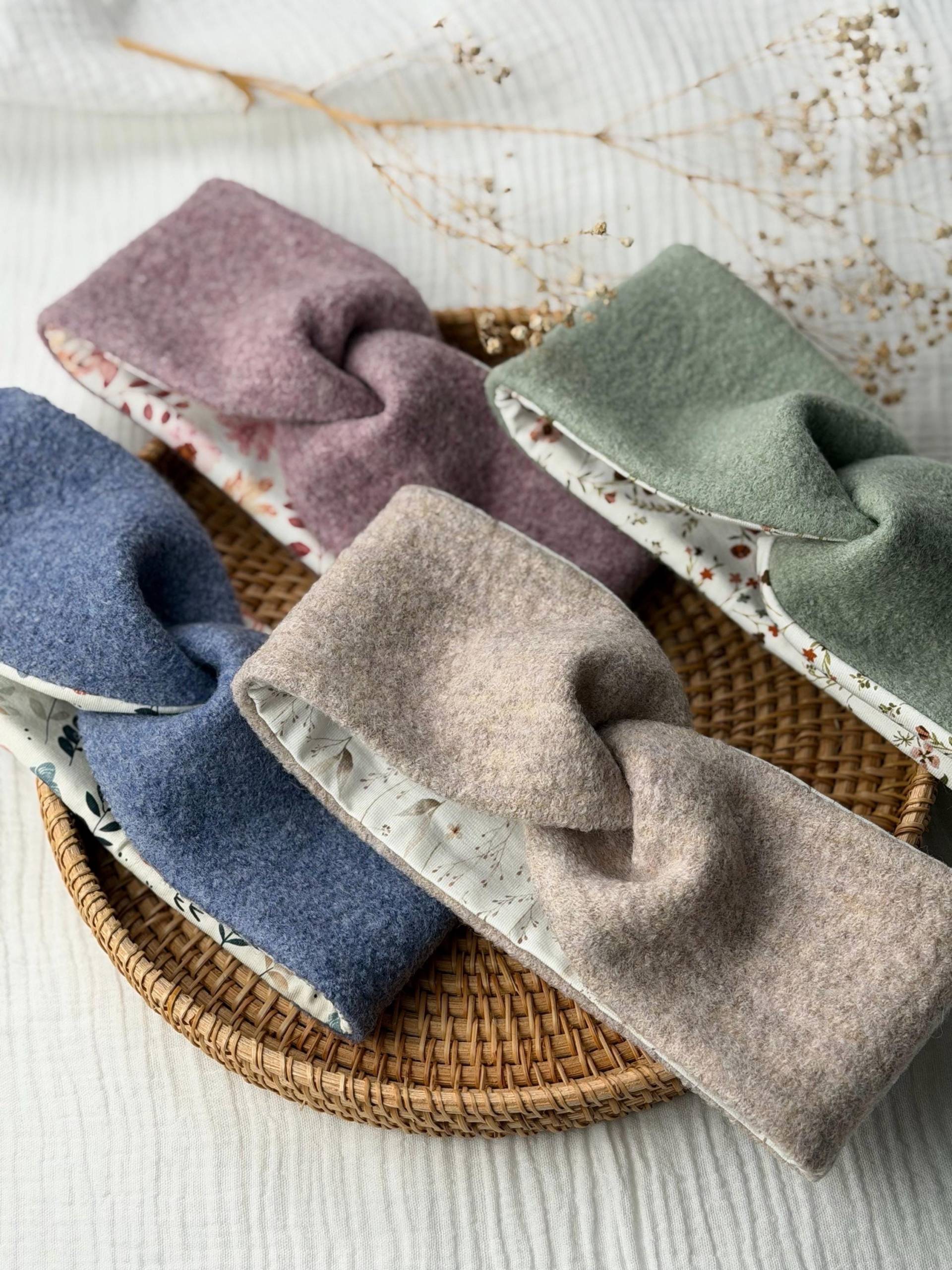 Ab 17, 00 Euro Stirnband Wollwalk Kleinkind Handmade Knotenstirnband Mädchen Damen Gefüttert Geschenk Winter Herbst Kopfband Uni von JomisaDesignShop