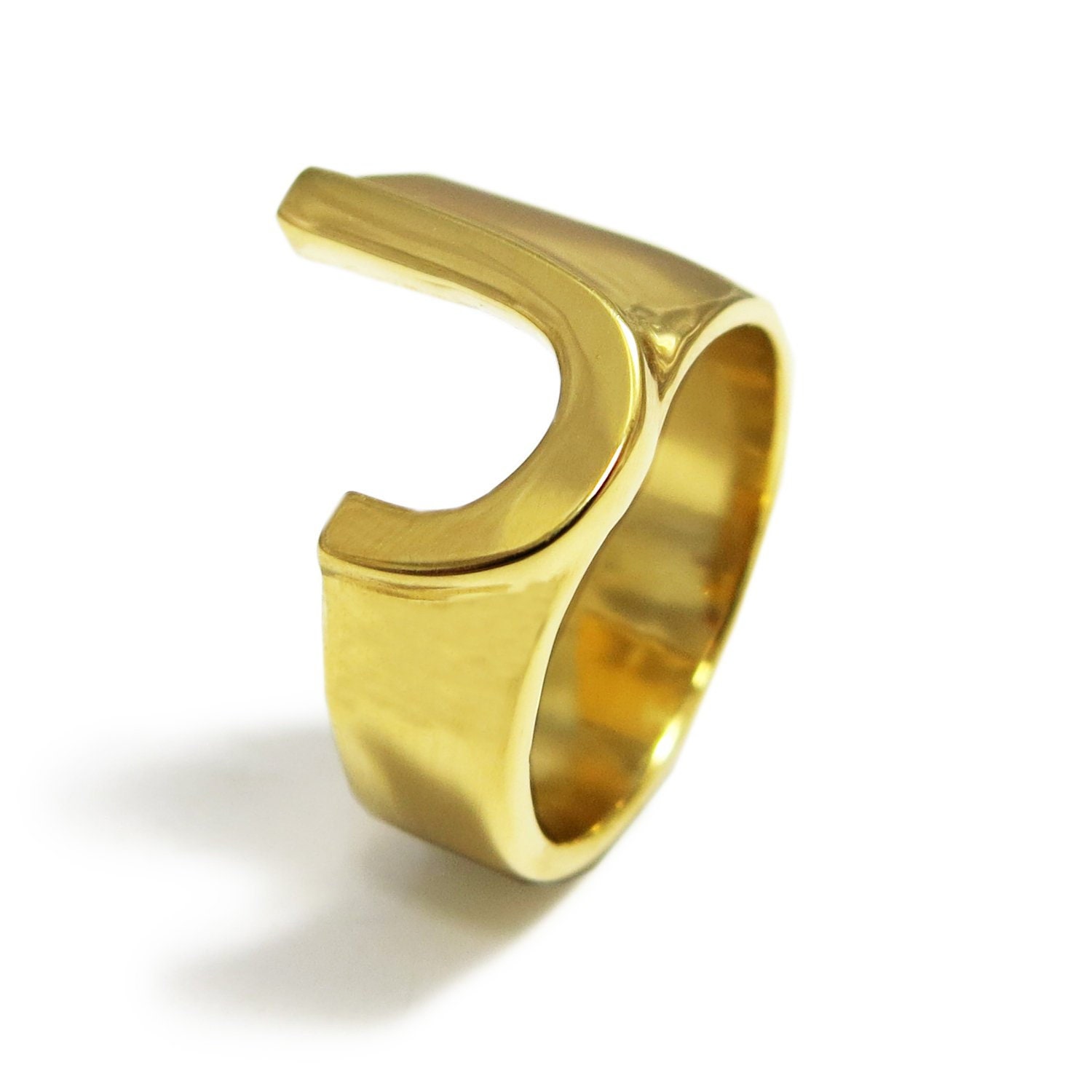 Benutzerdefinierte Gold Ring, Erste J Personalisierte Initial Schmuck, Namen Buchstaben Ring von JonJonJewel