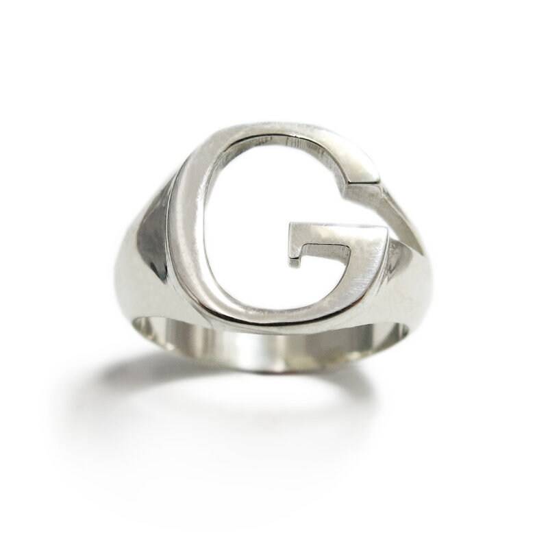 Erste Ring, Benutzerdefinierte Silber Initial Schmuck, Name Personalisierte Erste Schmuckring, Brief G-Ring von JonJonJewel