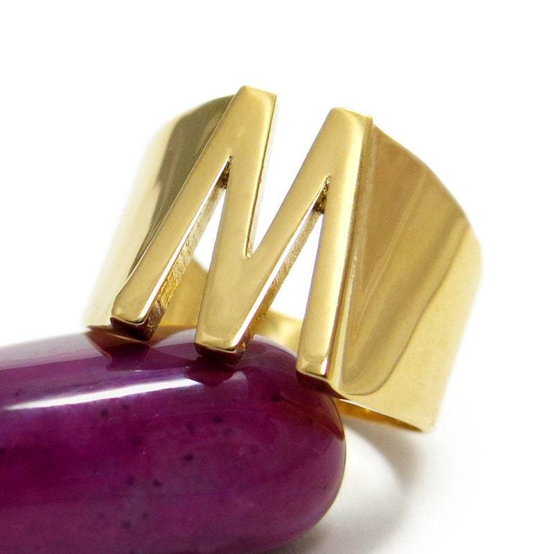 Erste Ring, Buchstabe M Personalisierte Erste Schmuck, Namensring, Monogramm Benutzerdefinierte Buchstaben Brief Alphabet Ring von JonJonJewel