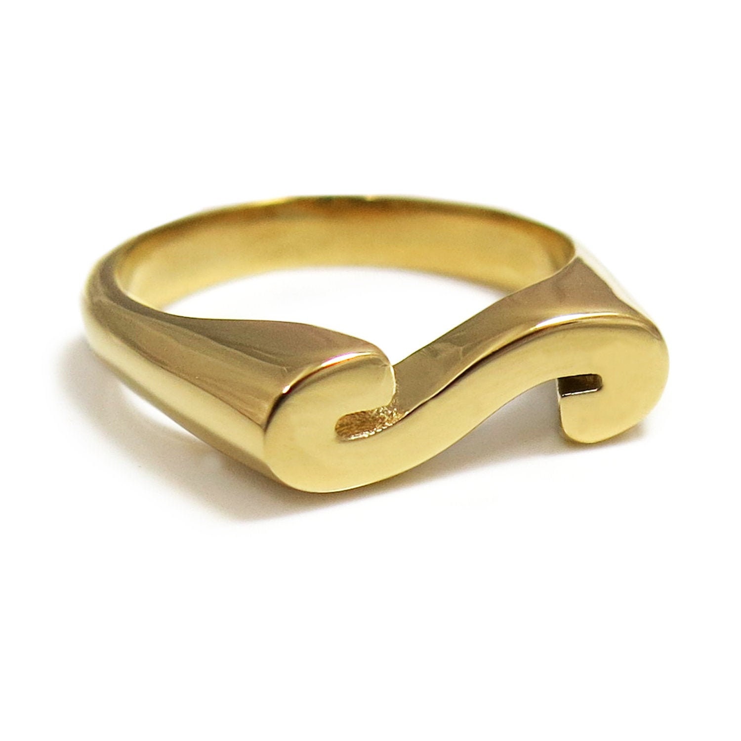 Gold Initial Ring, Gold-Buchstaben-Ring, Siegel Name Buchstaben Schmuck, Erste Ring Für Frauen, Benutzerdefinierte S-Ring, Alphabet-Ring von JonJonJewel