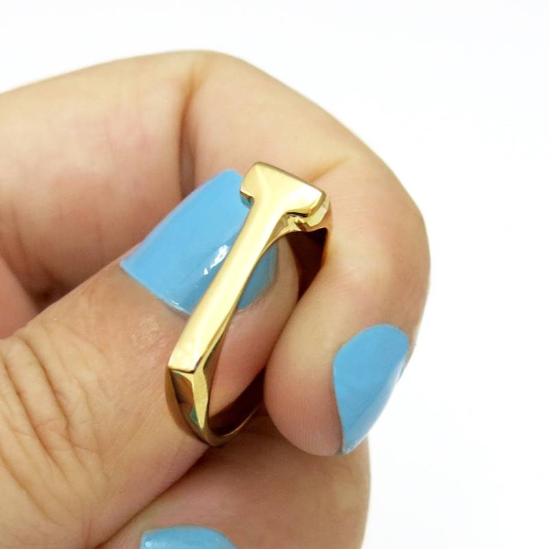 Initial Ring, Buchstaben Ring Herren, T Schmuck, Alphabet Signet Monogramm von JonJonJewel