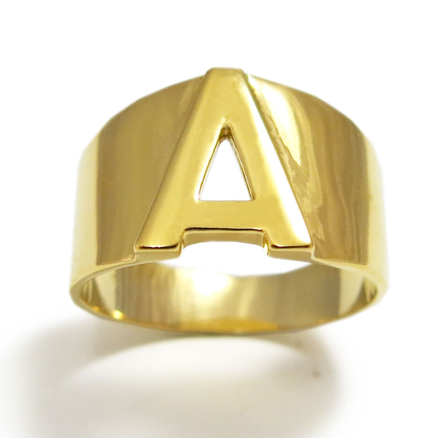 Personalisierte Erste Goldring, Gold Einen Ring, Goldschmuck, Namensring, Monogramm Personalisieren Brief-Ring, Id-Ring von JonJonJewel