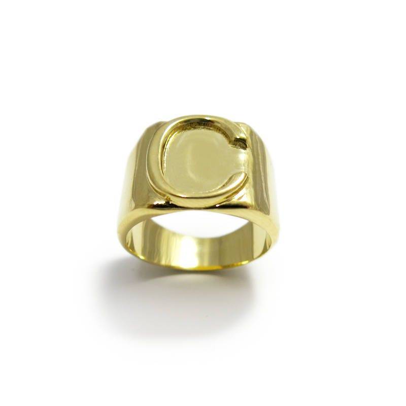 Personalisierte Erste Ring, Personalisierte Buchstaben Monogramm Gold Ring Für Männer, C-Ring von JonJonJewel